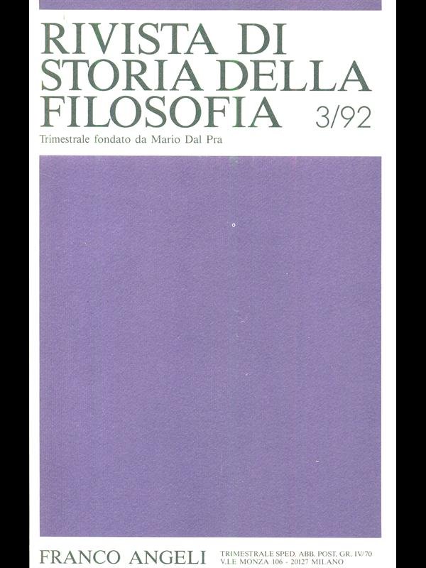 Rivista di storia della filosofia 3/92