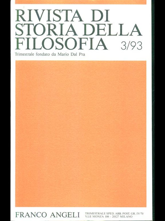 Rivista di storia della filosofia 3/93