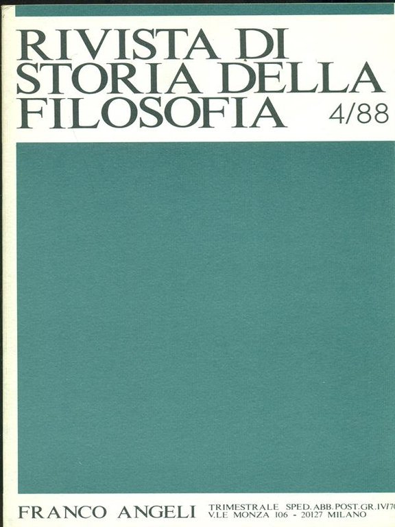 Rivista di storia della filosofia 4/88