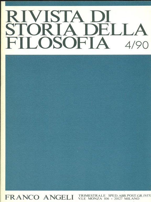 Rivista di storia della filosofia 4/90
