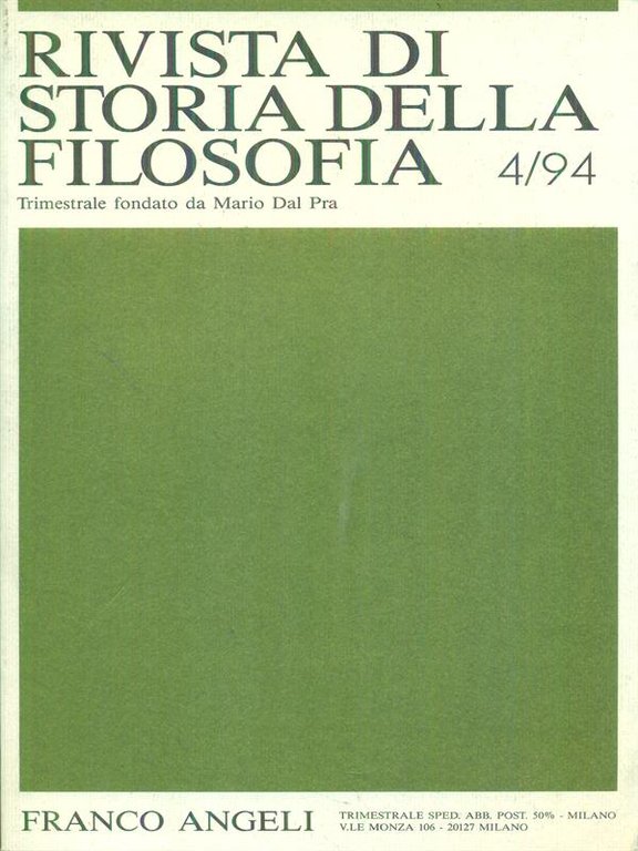 Rivista di storia della filosofia 4/94