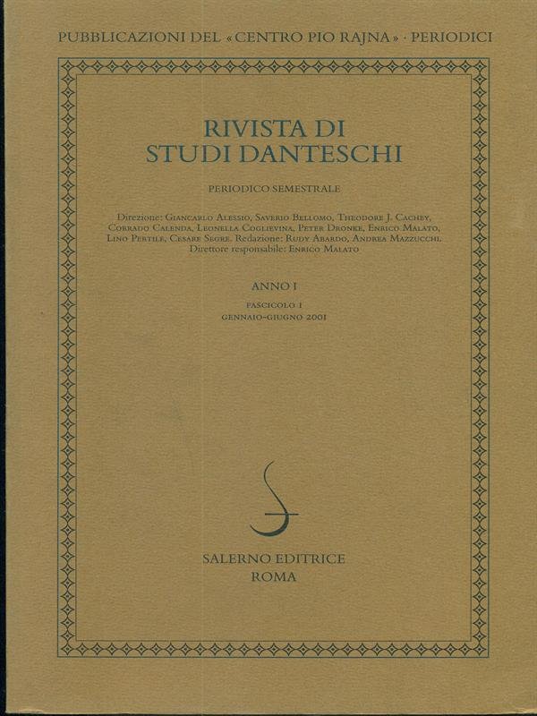 Rivista di studi danteschi Anno I Fascicolo I Gennaio - …