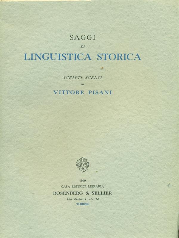Saggi di linguistica storica