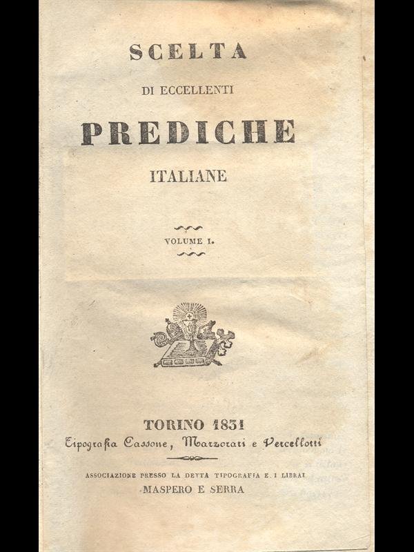 Scelta di eccellenti prediche italiane volume primo | Immagine principale