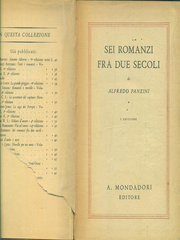 Sei romanzi fra due secoli