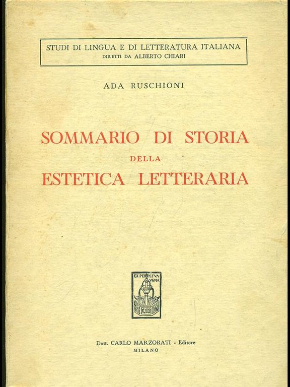 Sommario di storia della estetica letteraria