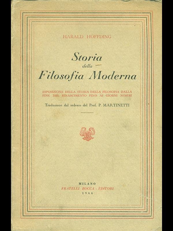 Storia della filosofia moderna