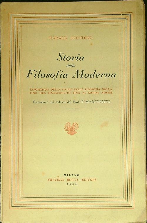 Storia della filosofia moderna vol.1