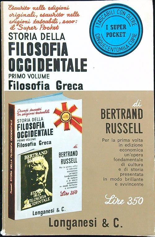 Storia della Filosofia Occidentale. 4 Volumi
