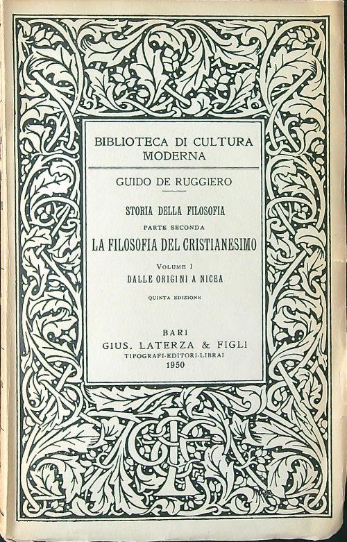 Storia della filosofia parte II. La filosofia del cristianesimo vol. …