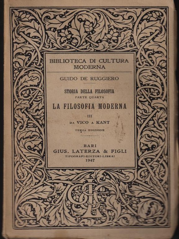 Storia della filosofia parte IV - La filosofia moderna III …