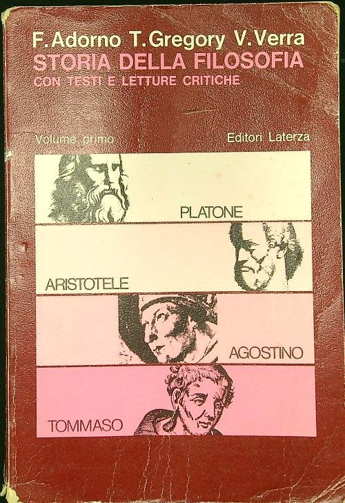Storia della filosofia. Volume primo