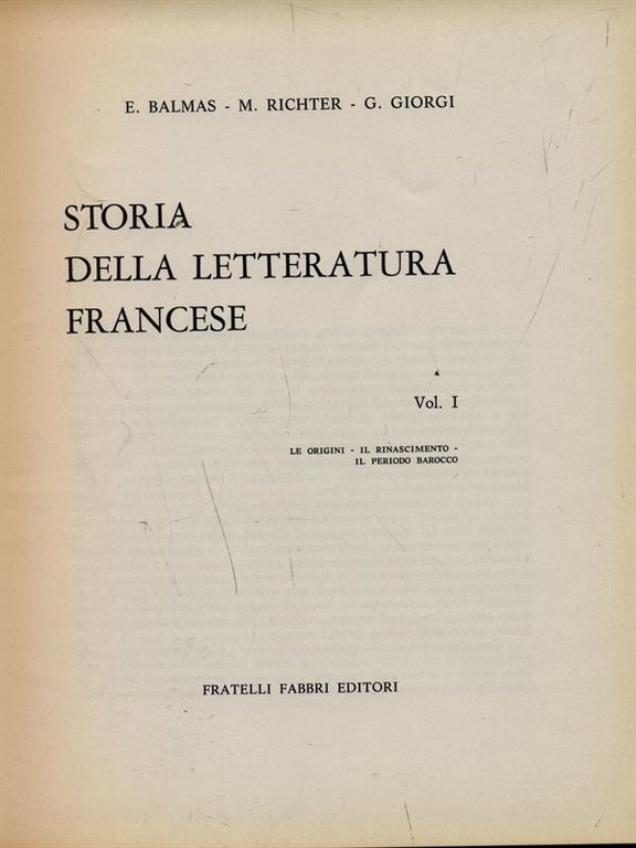 Storia della letteratura francese 1