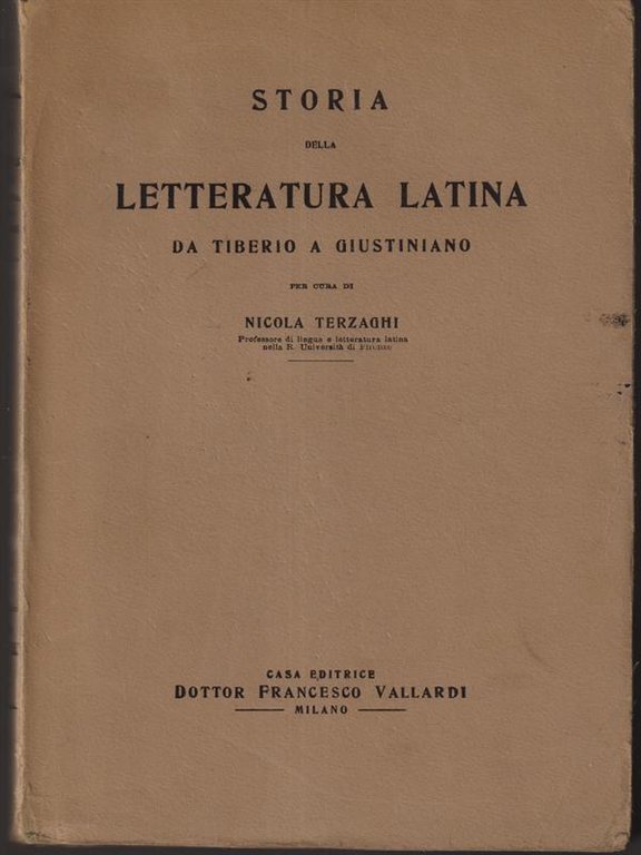 Storia della letteratura latina - da Tiberio a Giustiniano