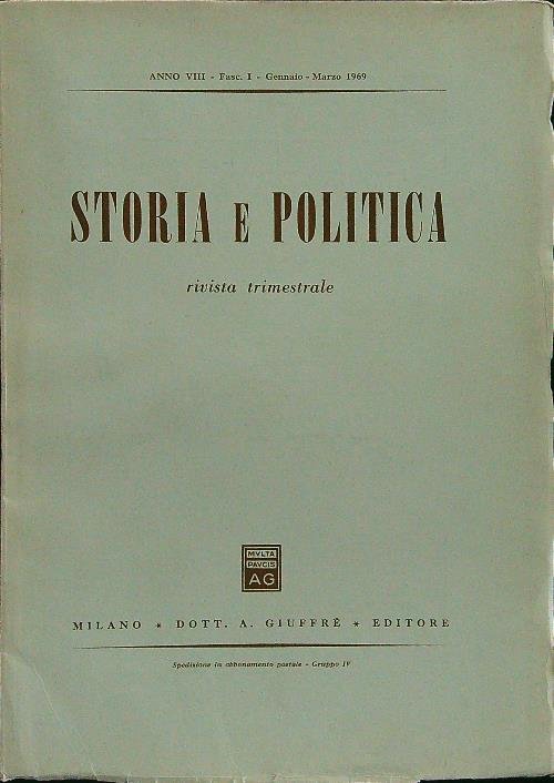 Storia e politica fasc I gennaio-marzo 1969