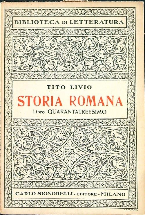 Storia romana libro quarantatreesimo