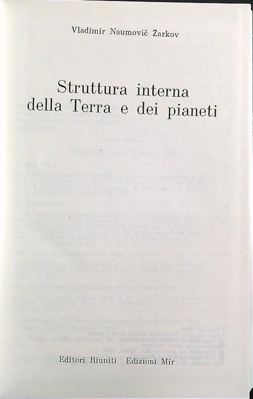 Struttura interna della terra e dei pianeti