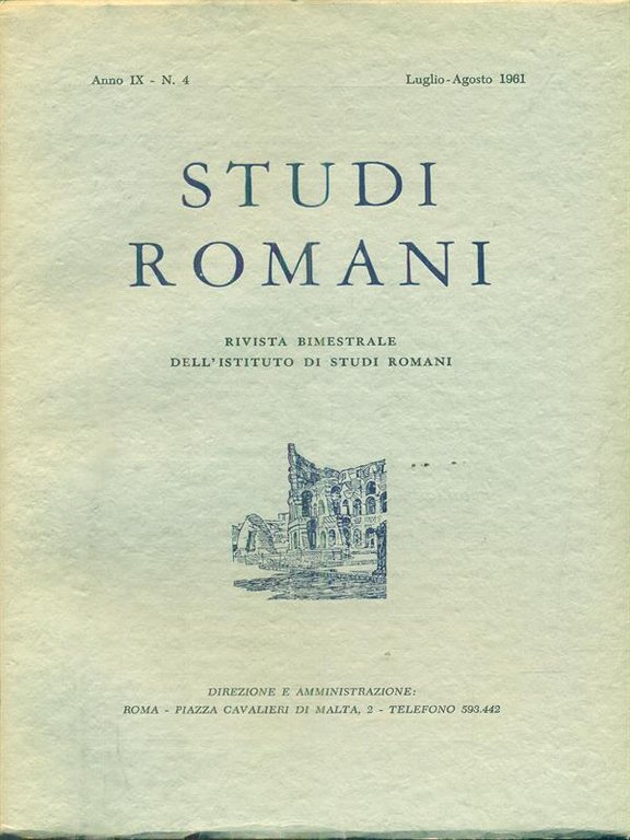 Studi romani Anno IX - N.4 / Luglio-agosto 1961