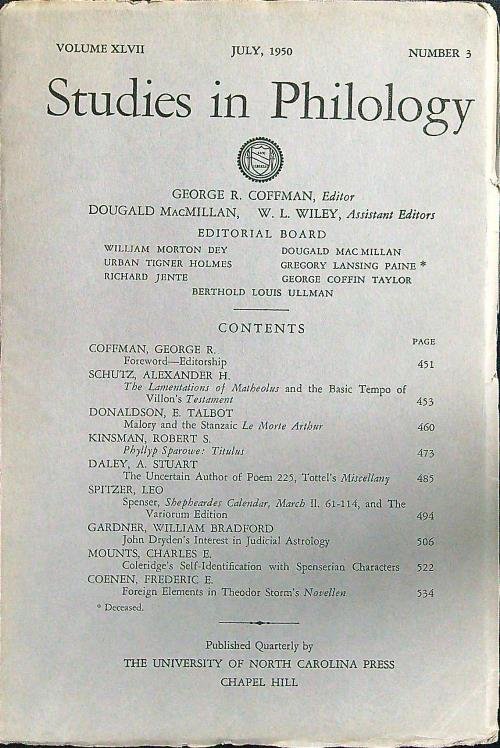 Studies in philology n.3 july 1950