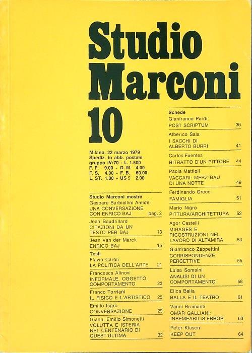 Studio marconi 10/1979