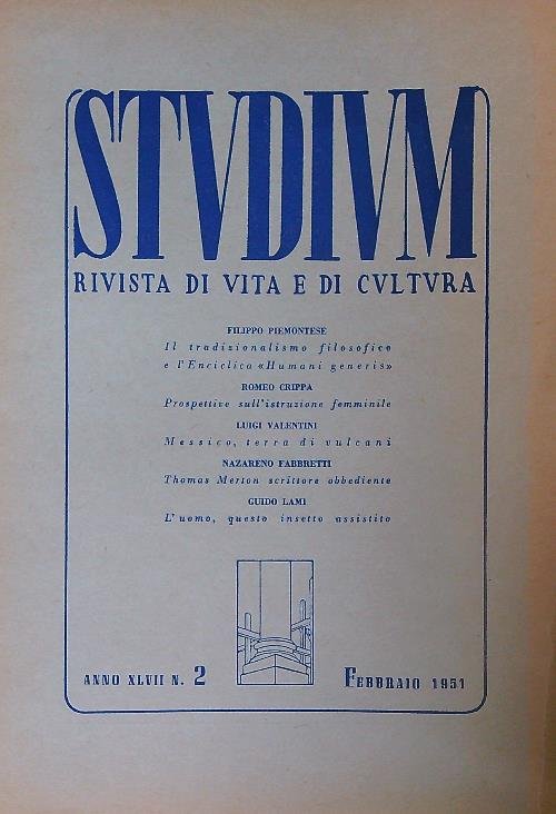 Studium Anno XLVII n. 2/ febb 1951