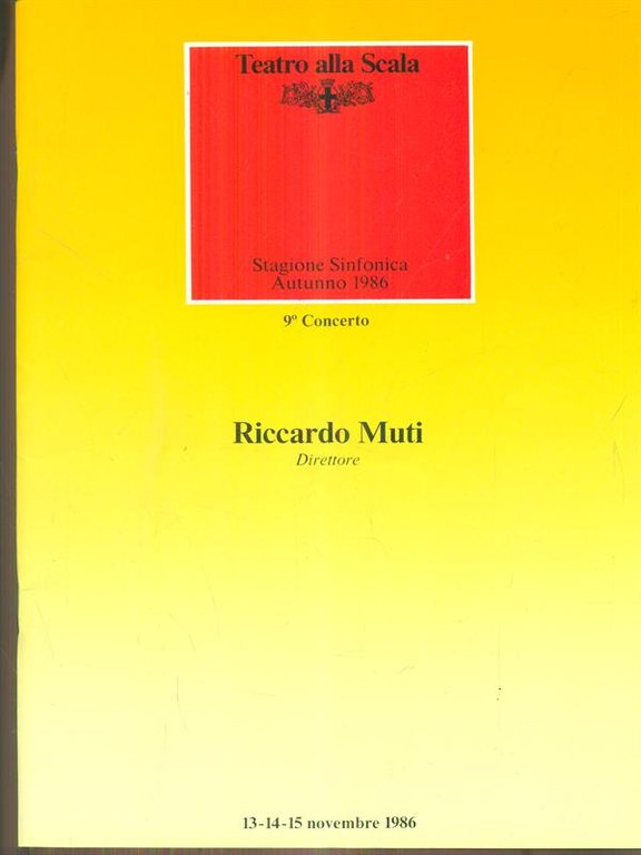 Teatro alla scala autunno 1986 / 9 concerto