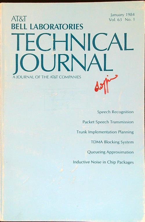 Technical Journal vol. 63 n. 1/January 1984