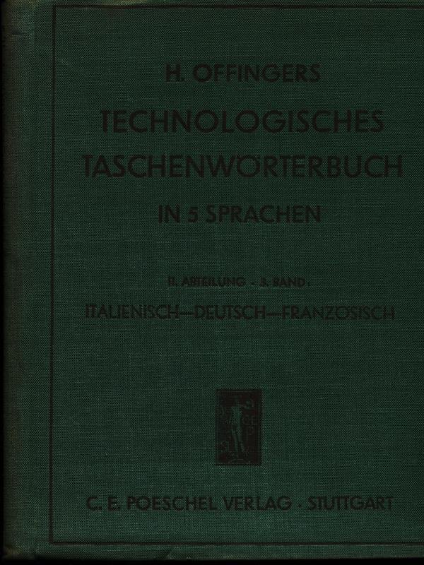 Technologisches taschenworterbuch in 5 sprachen II/3