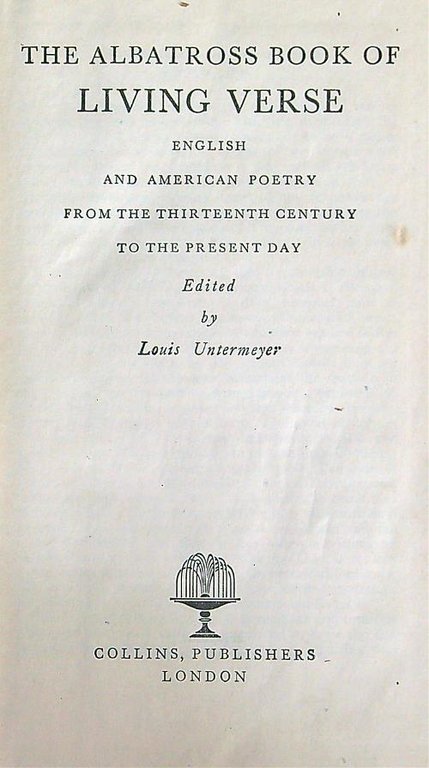 The albatross book of living verse