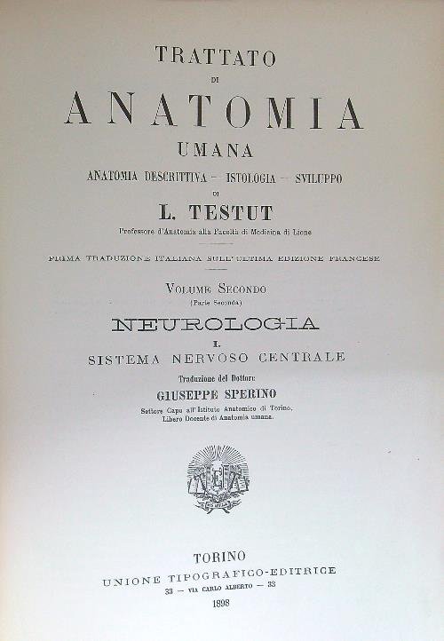 Trattato di anatomia umana vol 2 Neurologia