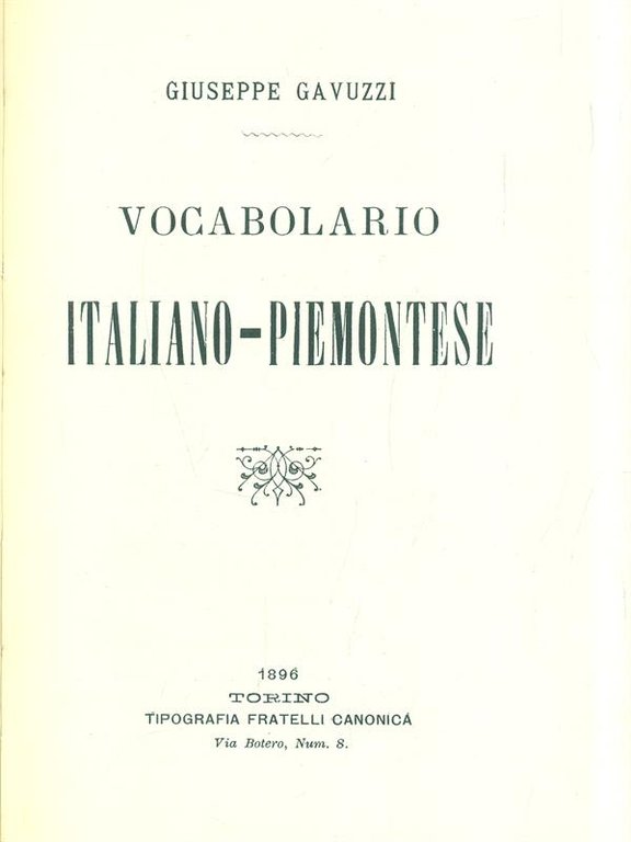 Vocabolario italiano piemontese