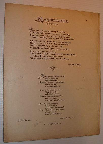 Mattinata (Dawn-Tide) - Sheet Music