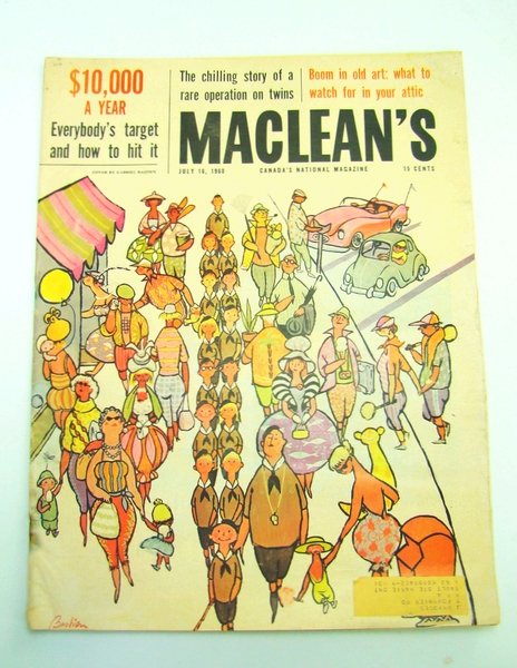 Maclean's - Canada's National Magazine, July 16, 1960: Kidney Transplant …