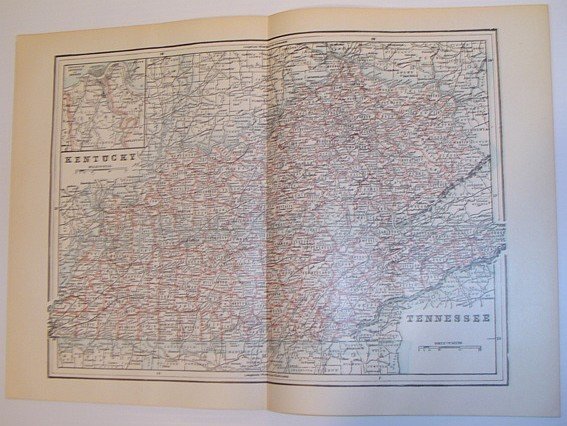 Map of the States of Kentucky and Tennessee - Circa …