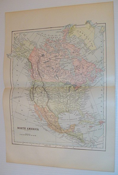 Colour Map of North America - Circa 1902