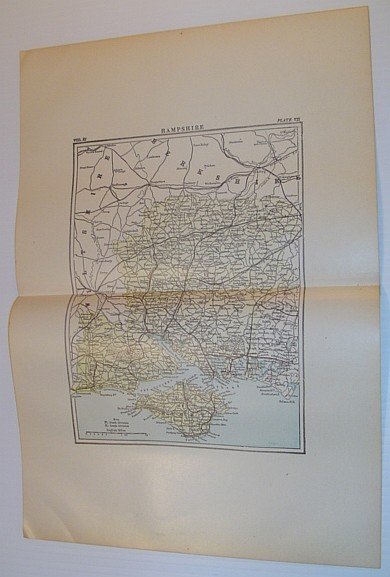 Map of Hampshire, England - Circa 1902
