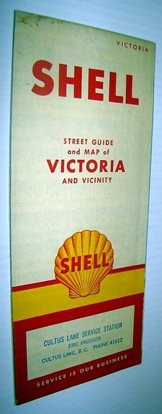 1957 Shell Street Guide and Map of Victoria, British Columbia …