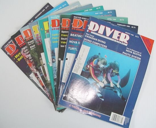 Diver Magazine: 9 Issues from 1989