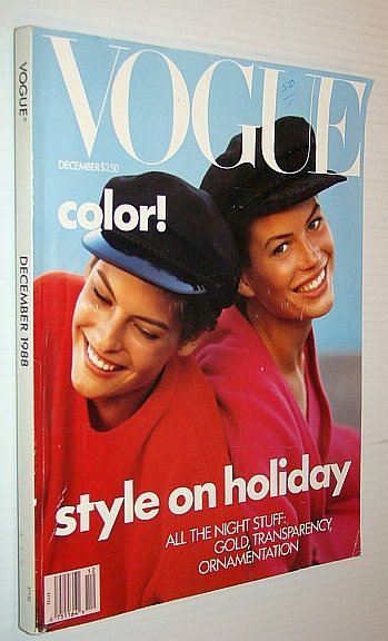 Vogue (US) Magazine, December 1988 - Cover Photo of Linda …