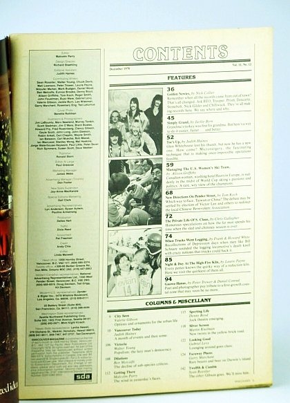 Vancouver Magazine, December (Dec.) 1978, Voll. 11, No. 12 - …