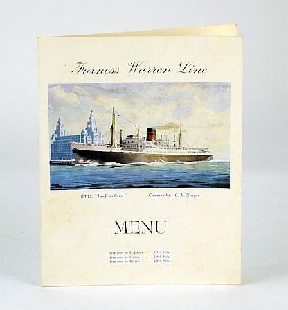 R.M.S. "Newfoundland" Farewell Dinner Menu, Voyage 117 at Sea, Thursday, …