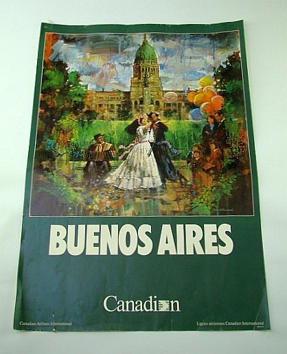 Canadian Airlines International (CAI) Advertising Poster - Buenos Aires (Argentina) …