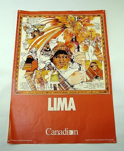 Canadian Airlines International (CAI) Advertising Poster - Lima (Peru) (ADV114 …