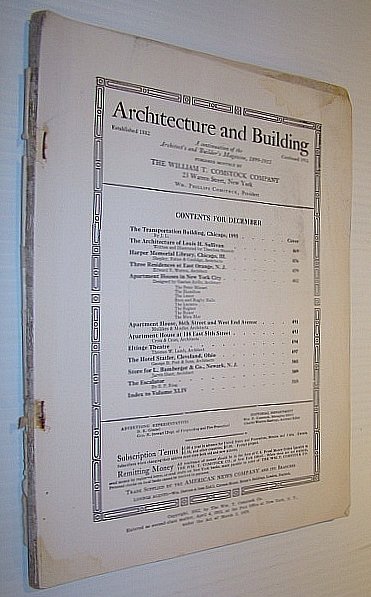 Architecture and Building Magazine, December 1912, Volume XLIV, No. 12 …