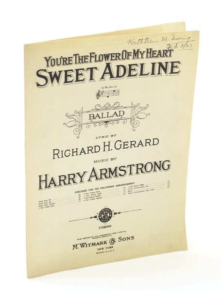 You're the Flower of My Heart Sweet Adeline: Sheet Music …