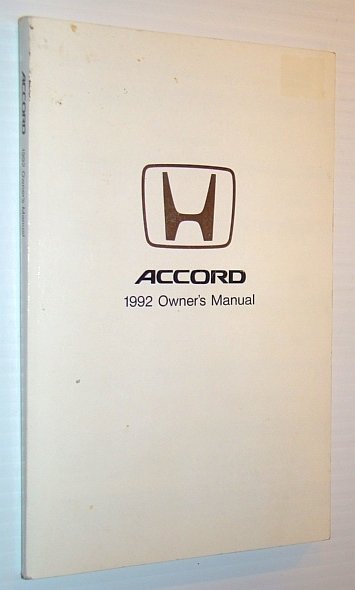 1992 Honda Accord Owner's Manual