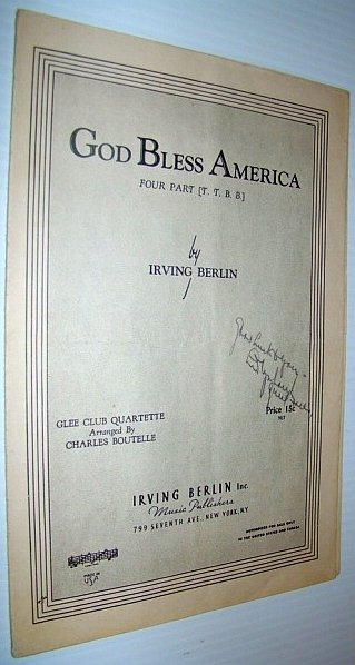 God Bless America - Sheet Music for Glee Club Quartette …