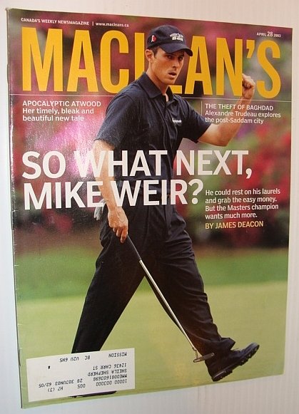 Maclean's Magazine, 28 April 2003 *Mike Weir Cover*