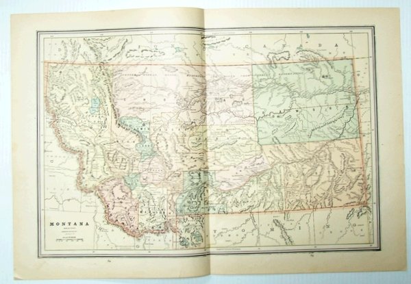 1889 Color Map of the State of Montana