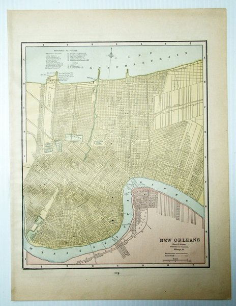 1889 Color Map of the City of New Orleans, Louisiana …